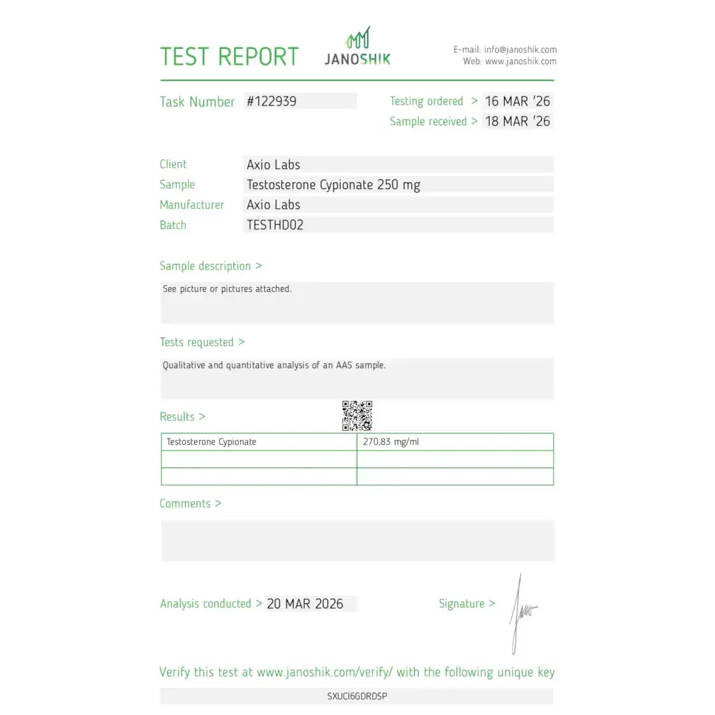 testaplex c purity analysis report